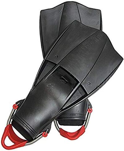 Scuba Choice Scuba Diving Free Dive Spearfishing Black Rubber Fins with SS Spring Heel Straps, X-Large in Saudi Arabia