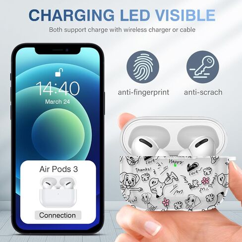 غطاء حماية لجهاز Airpods Pro، تصميم رائع ومبتكر وفريد ​​من نوعه، غطاء حماية من السيليكون Airpods Pro قابل للحمل مضاد للصدمات مع مجموعة أدوات تنظيف لجهاز Apple Airpod Pro 2019 in Saudi Arabia
