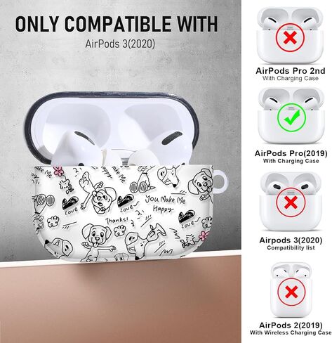 غطاء حماية لجهاز Airpods Pro، تصميم رائع ومبتكر وفريد ​​من نوعه، غطاء حماية من السيليكون Airpods Pro قابل للحمل مضاد للصدمات مع مجموعة أدوات تنظيف لجهاز Apple Airpod Pro 2019 in Saudi Arabia
