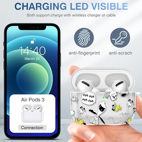 غطاء حماية لجهاز Airpods Pro، تصميم رائع ومبتكر وفريد ​​من نوعه، غطاء حماية من السيليكون Airpods Pro قابل للحمل مضاد للصدمات مع مجموعة أدوات تنظيف لجهاز Apple Airpod Pro 2019 in Saudi Arabia