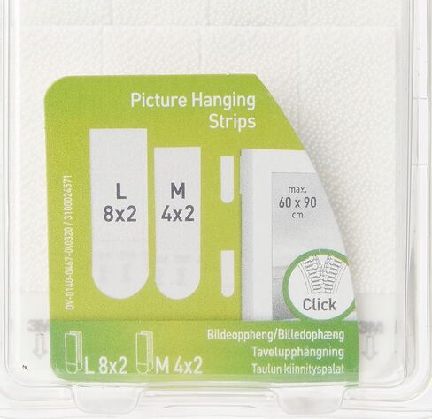Command Medium and Large Picture Hanging Strips, Damage Free Hanging Picture Hangers, No Tools Wall Hanging Strips for Living Spaces, White, 4 Medium Pairs and 8 Large Pairs (Pack of 2) in Saudi Arabia