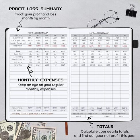 Income and Expense Tracker/Log Book/Small Business Ledger Book/Accounting & Bookkeeping Ledger Log Bookr – Large 7" x 10" Hardcover Record Notebook with Receipt Pocket(Antique Pink) in Saudi Arabia
