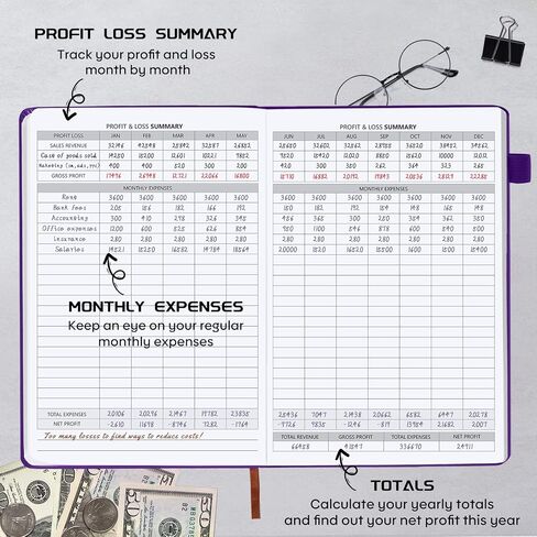 Income and Expense Tracker/Log Book/Small Business Ledger Book/Accounting & Bookkeeping Ledger Log Bookr – Large 7" x 10" Hardcover Record Notebook with Receipt Pocket(Antique Pink) in Saudi Arabia