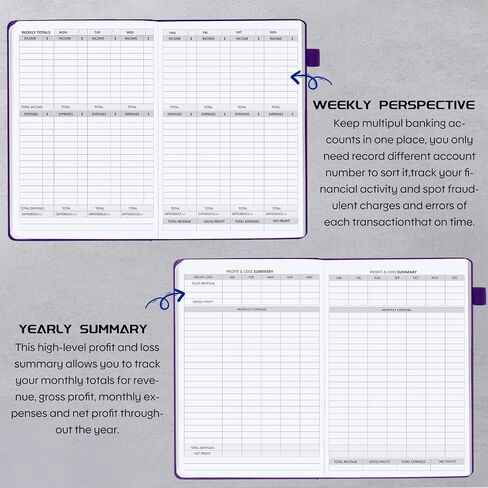 Income and Expense Tracker/Log Book/Small Business Ledger Book/Accounting & Bookkeeping Ledger Log Bookr – Large 7" x 10" Hardcover Record Notebook with Receipt Pocket(Antique Pink) in Saudi Arabia