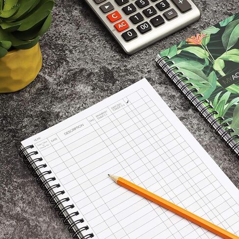 4 عبوات من دفاتر دفاتر تعقب حسابات الإنفاق، وكتب دفتر حسابات النفقات لمسك دفاتر الأعمال الصغيرة، ودفتر تعقب الأموال، ومستلزمات الشركة للشؤون المالية (100 صفحة) in Kuwait