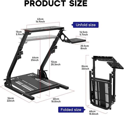 Racing Steering Wheel Stand Simulator Racing Stand Steering Wheel Stand for Logitech G25/G27/G29/G920 Thrustmaster T300RS/ T300GT/T150RS TX Xbox PS4 PS5 PC in Kuwait