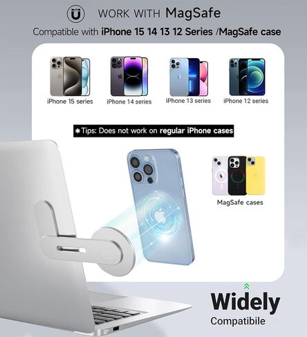 MagSafe Accessories Compatible with iPhone 15 14 13 12 Series, Universal Laptop Accessories in Order for Dual-Screen Interaction, Laptop Phone Holder for iPhones in Saudi Arabia