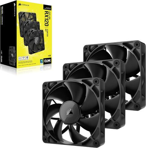 مراوح CORSAIR iCUE Link RX120 مقاس 120 مم PWM مع محور نظام iCUE Link - محمل قبة مغناطيسي - حزمة ثلاثية - أسود in Saudi Arabia