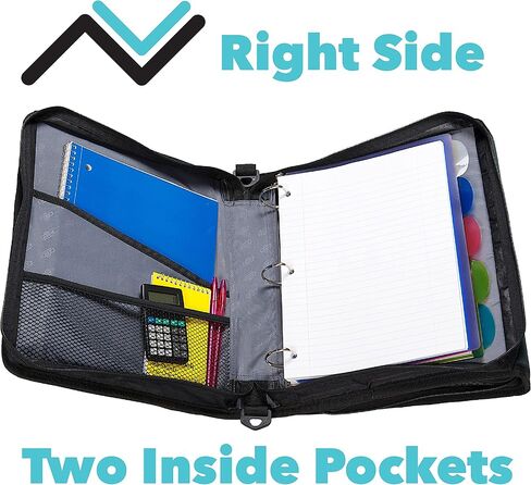 Case-it The Z Shape Zipper Binder - Two Binders in One - Double Sided 1.5 Inch D-Ring - Multiple Pockets - 500 Page Capacity - Comes with Shoulder Strap, Blue Z-176 in Saudi Arabia