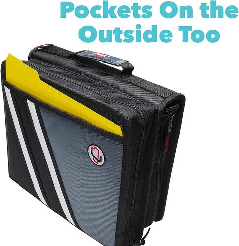 Case-it The Z Shape Zipper Binder - Two Binders in One - Double Sided 1.5 Inch D-Ring - Multiple Pockets - 500 Page Capacity - Comes with Shoulder Strap, Blue Z-176 in Saudi Arabia