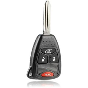 Key Fob Keyless Entry Remote fits Chrysler Aspen Pt Cruiser / Dodge Caliber Dakota Durango Magnum Nitro Ram / Jeep Compass Patriot Wrangler / Mitsubishi Raider (Red), Set of 2