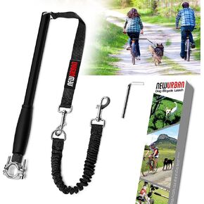 NEWURBAN - Dog Bike Leash - Easy Installation Removal - Hand Free Dog Bicycle - Exerciser Leash - for Exercising - Training Jogging - Cycling and Outdoor - Safe with Pets