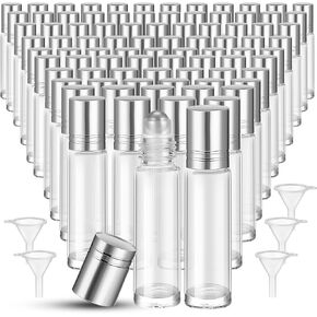 Roshtia 96 Pcs Essential Oil Roller Bottles 10ml Amber Blue Glass Roller Bottles with Stainless Steel Roller Balls Small Leakproof Refillable Empty Rollerball Bottles with 5 Funnel for Travel Perfume in Saudi Arabia