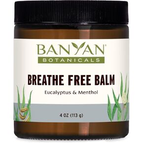 Banyan Botanicals Breathe Free Balm – 99% Organic, Natural Chest Rub with Eucalyptus & Menthol Crystals ­­– for Respiratory Relief & Easy Breathing – 4 oz. – Non GMO Sustainably Sourced Vegetarian