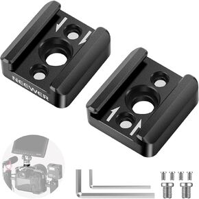 NEEWER Cold Shoe Mount Adapter, Cold Shoe Bracket with 1/4" Thread, Compatible with SmallRig DSLR Camera Cage Microphone LED Light Monitor and More (4 Pack, ST26)