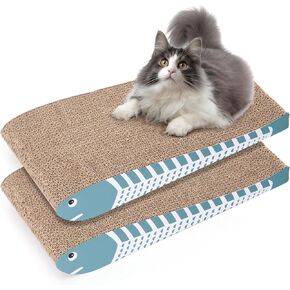 ComSaf Cat Scratcher Bed, Corrugated Cardboard Cat Scratch Bed Lounge Durable Long Lasting, Cat Scratch Pad Cat Scratching Board for Indoor Cats Protecting Furniture Sofa(Oval)