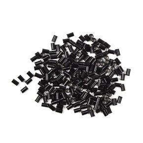 500 Pcs 3.4 mm Micro Link Ring Copper Tubes Beads Non-Silicone Microlink Beads for Hair Extensions (Black)