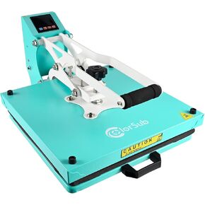 ColorSub Heat Press Machine for T-Shirt 15x15, Digital Industrial Quality Heat Press Machine Clamshell Transfer Sublimation Print Press Machine White