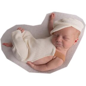 Giggle Angel Newborn Photography Props Set Baby Boy Newborn Outfits Overalls Boy Costume with Cap 0-1 Month