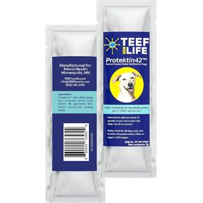 TEEF for Life Protektin42 إضافات مياه الأسنان المشتقة من النباتات للكلاب، العناية اليومية بالأسنان، تركيبة مثبتة سريريًا تحارب البلاك والجير بشكل طبيعي، مجموعة أدوات طب الأسنان مع 30 وجبة
