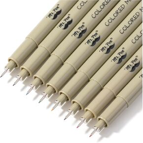 Mr. Pen- Drawing Pens for Artists, 0.25mm, 8 Pack, Colorful Artist pens, Micro Pens for Drawing, Ink Pens for Drawing, Sketch Pens, Micro Pen, Fineliner Pens, Extra Fine Point Pens