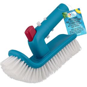 U.S. Pool Supply Professional Pool Step and Corner Cleaning Brush with Adjustable 180 Degree Handle Rotation - Curved End Bristles - Easily Scrub Sweep Clean Swimming Pools, Spas, Hot Tubs, Bathroom
