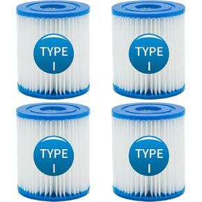 SLSM Type I Pool Filter Cartridge, High-Efficiency Filter Elements, 330 Gallon Pump Filter Cartridge for Pool Cleaning, 4 Pcs (3.11 x 3.54 inches)