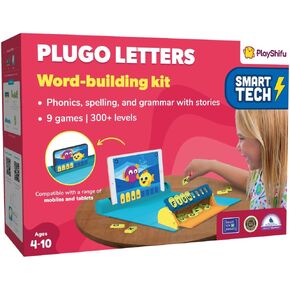 PlayShifu Educational Word Game-Plugo Letters Kit+App with 9 Learning Games, STEM Toy Gifts for Kids Age 4-10 , Spellings & Grammar 48 Alphabet Tiles Works with tabs/mobiles(Packaging May Vary)