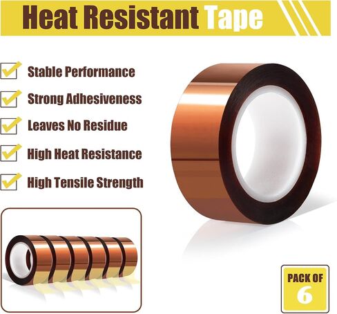 12 Rolls 20mm x16m(52FT) Heat Tape High Temperature Heat Resistant Tape Heat Transfer Tape for Heat Sublimation Press Vinyl,No Residue in Saudi Arabia