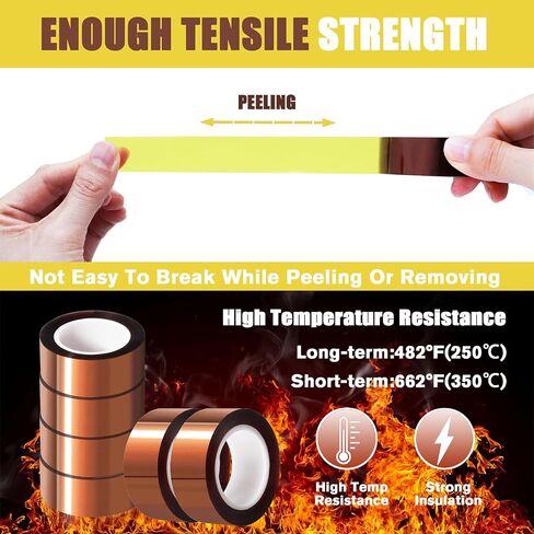 12 Rolls 20mm x16m(52FT) Heat Tape High Temperature Heat Resistant Tape Heat Transfer Tape for Heat Sublimation Press Vinyl,No Residue in Saudi Arabia