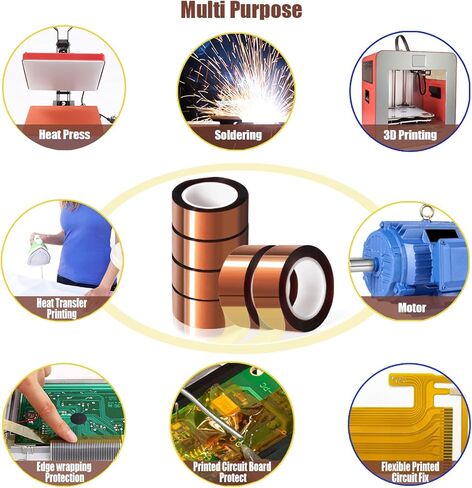 12 Rolls 20mm x16m(52FT) Heat Tape High Temperature Heat Resistant Tape Heat Transfer Tape for Heat Sublimation Press Vinyl,No Residue in Saudi Arabia