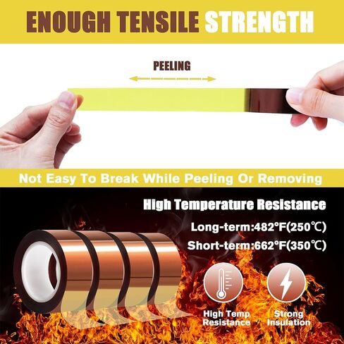 12 Rolls 20mm x16m(52FT) Heat Tape High Temperature Heat Resistant Tape Heat Transfer Tape for Heat Sublimation Press Vinyl,No Residue in Saudi Arabia