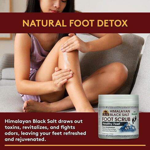 OKAY Pure Naturals Black Salt Foot Scrub 6oz in Saudi Arabia