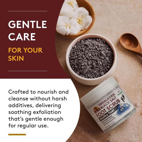 OKAY Pure Naturals Black Salt Foot Scrub 6oz in Saudi Arabia
