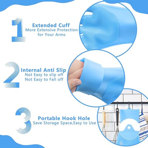 Pet Grooming Gloves—Heat Resistant Dog Washing Gloves with High-Density Teeth, Dog Bath Scrubber with Enhanced Five Finger Design, Silicone Gloves for Dogs and Cats Bathing, Massage (Gray) in Kuwait