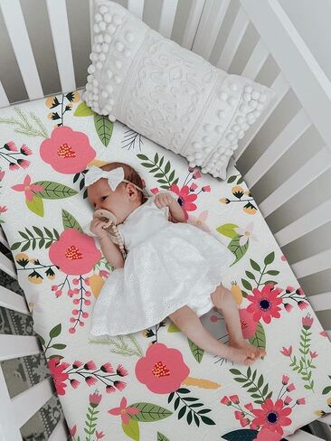 Soft Fitted Crib Sheet, Stretchy and Breathable Toddler Crib Sheet for Boys and Girls, Fits Standard Crib and Toddler Mattress in Kuwait