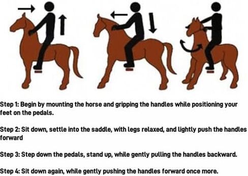 حصان ركوب يوفري، لعبة ركوب الخيل، حصان ميكانيكي، حيوان قطيفة، عرف وذيل أبيض، من 6 سنوات للبالغين in Kuwait