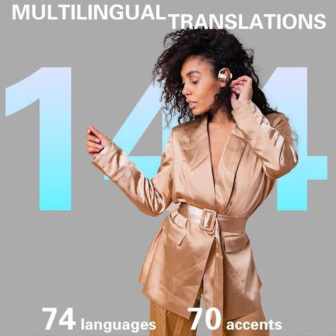 SIOTMERA Real Time Translation Earbuds K120, Instant Language Translator Device with 144 Language, Offline Voice Translation Earbuds Travel Business Learning 3-in-1 Earbuds, Black in Kuwait