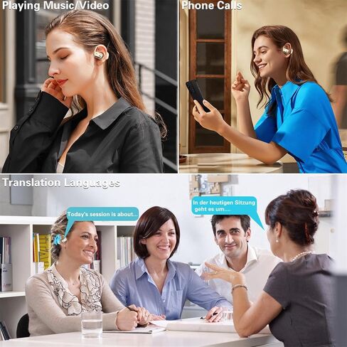 SIOTMERA Real Time Translation Earbuds K120, Instant Language Translator Device with 144 Language, Offline Voice Translation Earbuds Travel Business Learning 3-in-1 Earbuds, Black in Kuwait