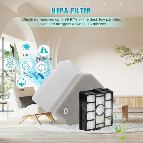 4 عبوات بديلة لمرشحات HEPA لـ Shark IW3511 وIW1111 Detect Pro مكنسة كهربائية لاسلكية خفيفة الوزن in Kuwait