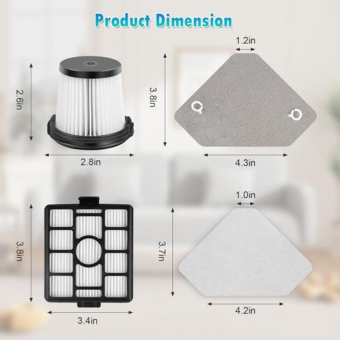 4 عبوات بديلة لمرشحات HEPA لـ Shark IW3511 وIW1111 Detect Pro مكنسة كهربائية لاسلكية خفيفة الوزن in Kuwait