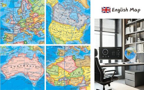 Exerz World Globe Dia 5.5-inch (14cm)- Mini Globe Political Map - Educational/Geographic in Kuwait