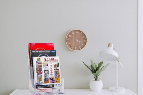Azar Displays 252376 Four Tier, Four Pocket Letter Brochure File Holder for Flyer, Office Supplies, Paper Document or Magazines, Clear Organizer for Wall and Counter Desktop Stand, 8.5" x 11" in Kuwait