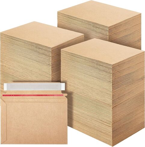 Affrolling 400 Pcs Rigid Photo Mailers with Self-adhesive Cardboard Card Shipping Envelopes Bulk for Document (6.5 x 4.5 Inch,White) in Kuwait