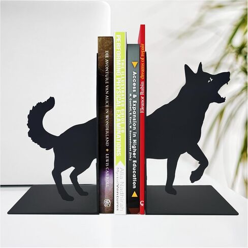 ENCIMART Book Ends for Shelves, Capitol Metal Book Stopper with Pen Holder, Modern Decorative Bookends Desk Bookends Gifts for Friends and Book Lovers in Kuwait