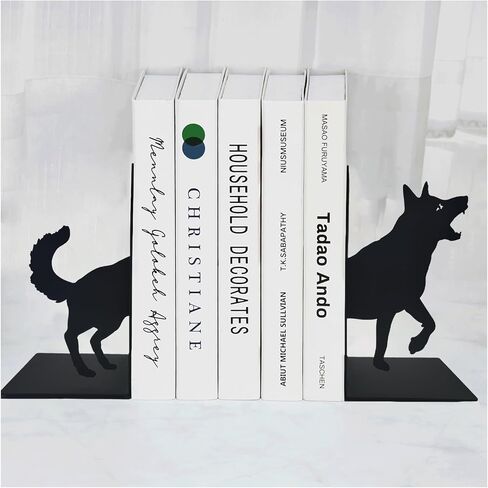 ENCIMART Book Ends for Shelves, Capitol Metal Book Stopper with Pen Holder, Modern Decorative Bookends Desk Bookends Gifts for Friends and Book Lovers in Kuwait