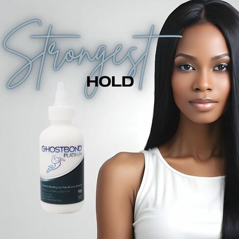 GHOSTBOND Platinum Water Resistant Wig Glue for Extreme Heat - 1.3oz - Hair Replacement Adhesive for Poly and Lace Wigs. Invisible Bonding Hair Glue - Strong Hold Lace Front Glue in Saudi Arabia