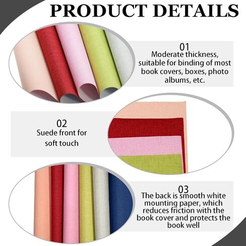 6PCS 40 x 16 Inch Book Cloth Fabric Book Cloth for Binding Books Scrapbook Album DIY Crafts (6 Colors) in Saudi Arabia