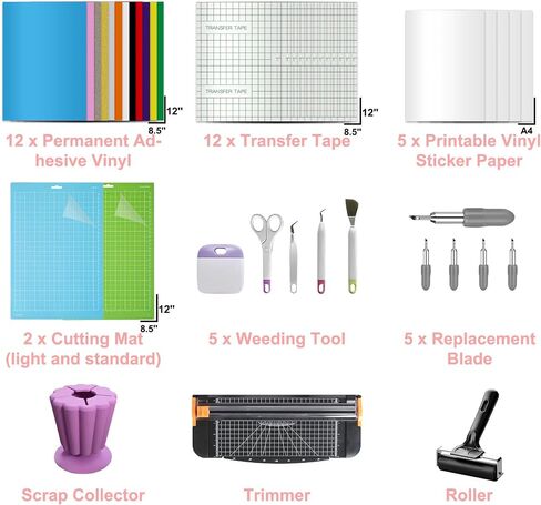 LOPASA Starter Kit for Cricut Joy Xtra Machine, Extra Bundle for Beginners, 8.5x12 Xtra Size Accessories and Supplies for Newbies, Everything Material You Need (Card Making Bundle) in Kuwait