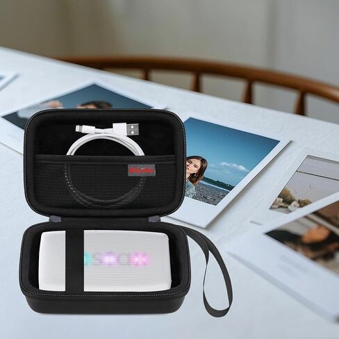 Elonbo Hard Carry Case for Fujifilm Instax Mini Link 2 / Fujifilm Instax Mini Link Smartphone Printer, Instant Photo Printer Travel Protective Case, Extra Mesh Pocket Fits Film Charger, Pink+Pink in Saudi Arabia